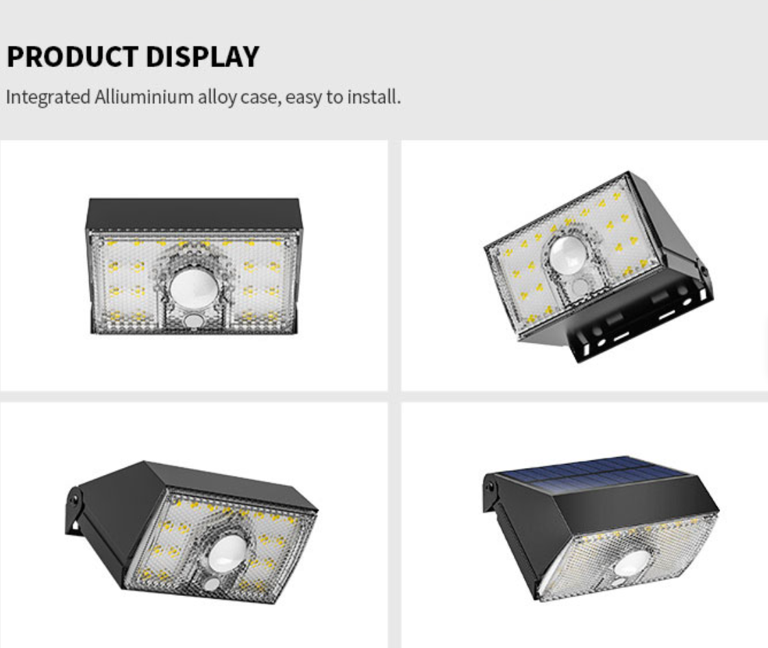Luz Solar LED de Pared Exterior con Sensor de Movimiento – IP65