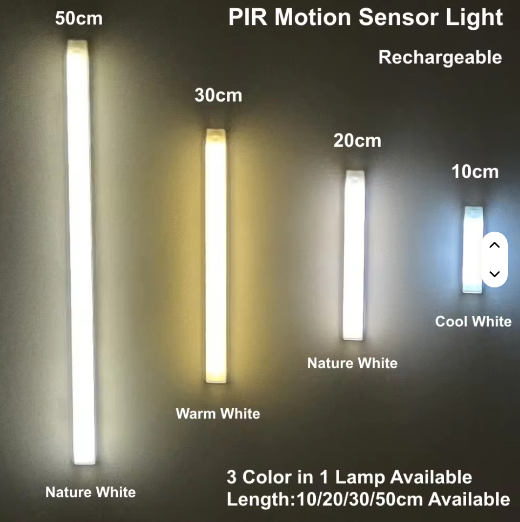 Sensor de movimiento LED recargable USB – Luz inalámbrica para armarios, pasillos y dormitorios