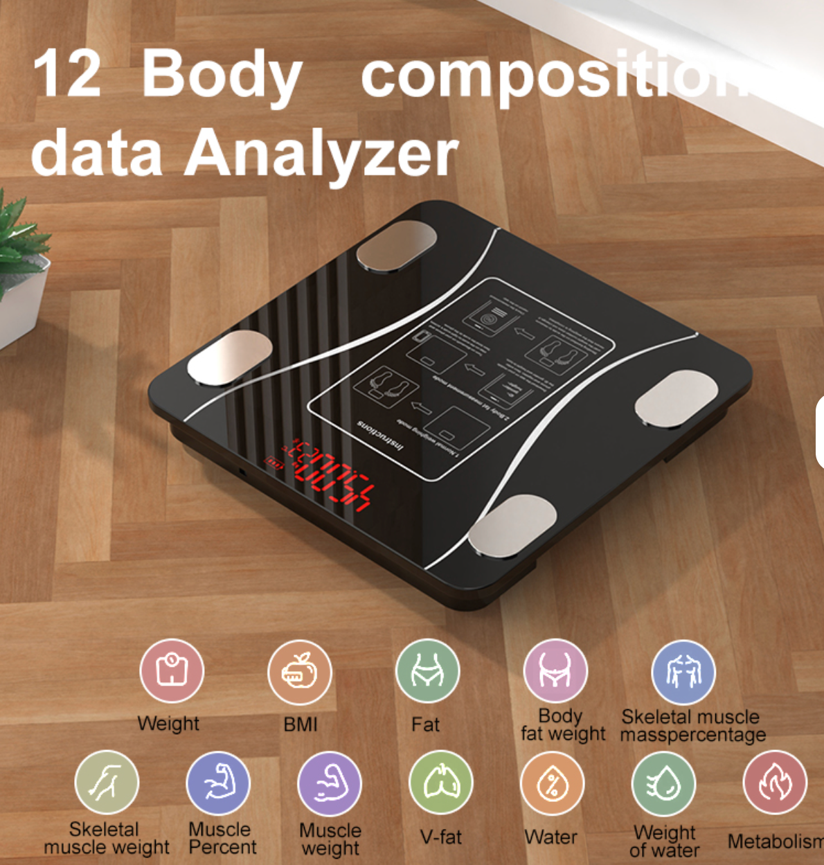 Báscula digital inteligente – Controla tu grasa corporal con precisión