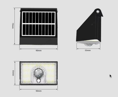 Luz Solar LED de Pared Exterior con Sensor de Movimiento – IP65