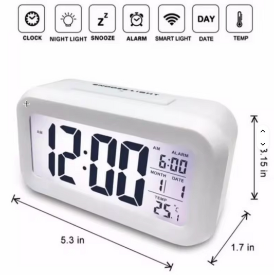 Reloj Digital LED Infantil con Temperatura Alarma y Calendario